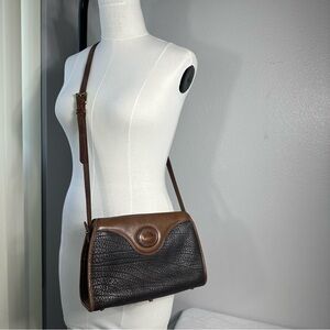 Dooney & Bourke Women's Purse Vintage 70S Bag Black Brown Leather Crossbody Boho